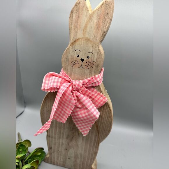Easter bunny wooden handcrafted decor - Picture 1 of 9